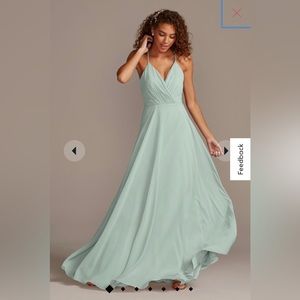 David’s Bridal spaghetti strap full skirt bridesmaid dress